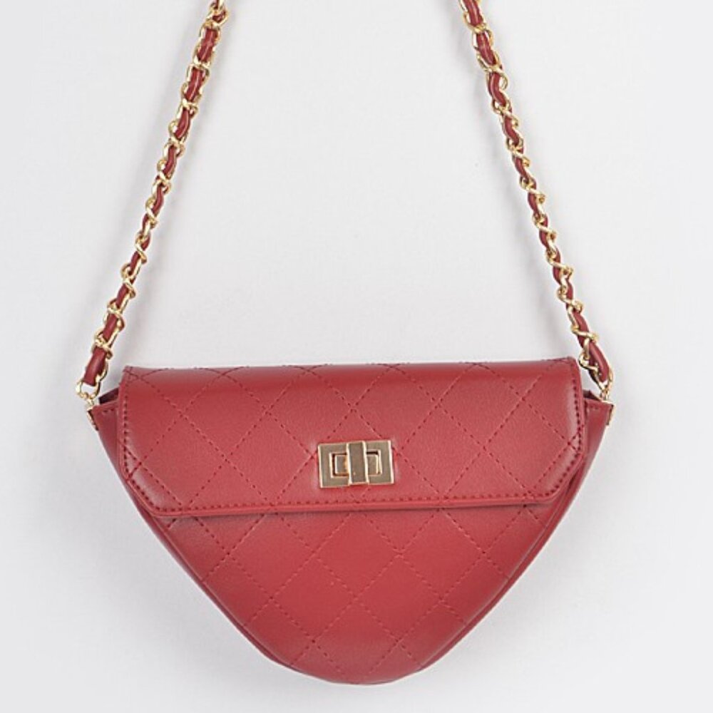 Quilted Triangle Crossbody Bag